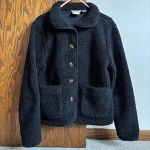 Joanie Clothing Size XS Black Fuzzy Peter Pan Collar Jacket